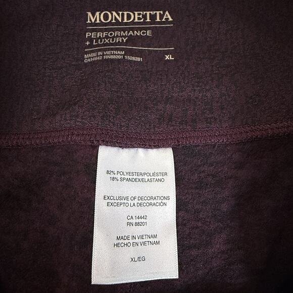 NWT Mondetta Brushed Jacquard Leggings XL Fudge Combo High Waist Pockets - Picture 3 of 11